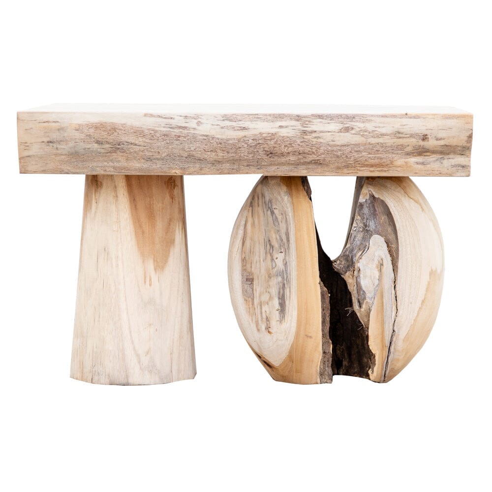 Abstract Teak Side Table
