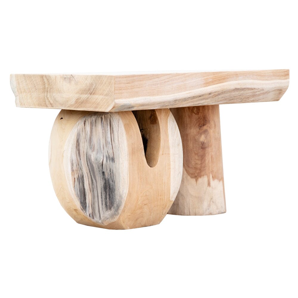 Abstract Teak Side Table