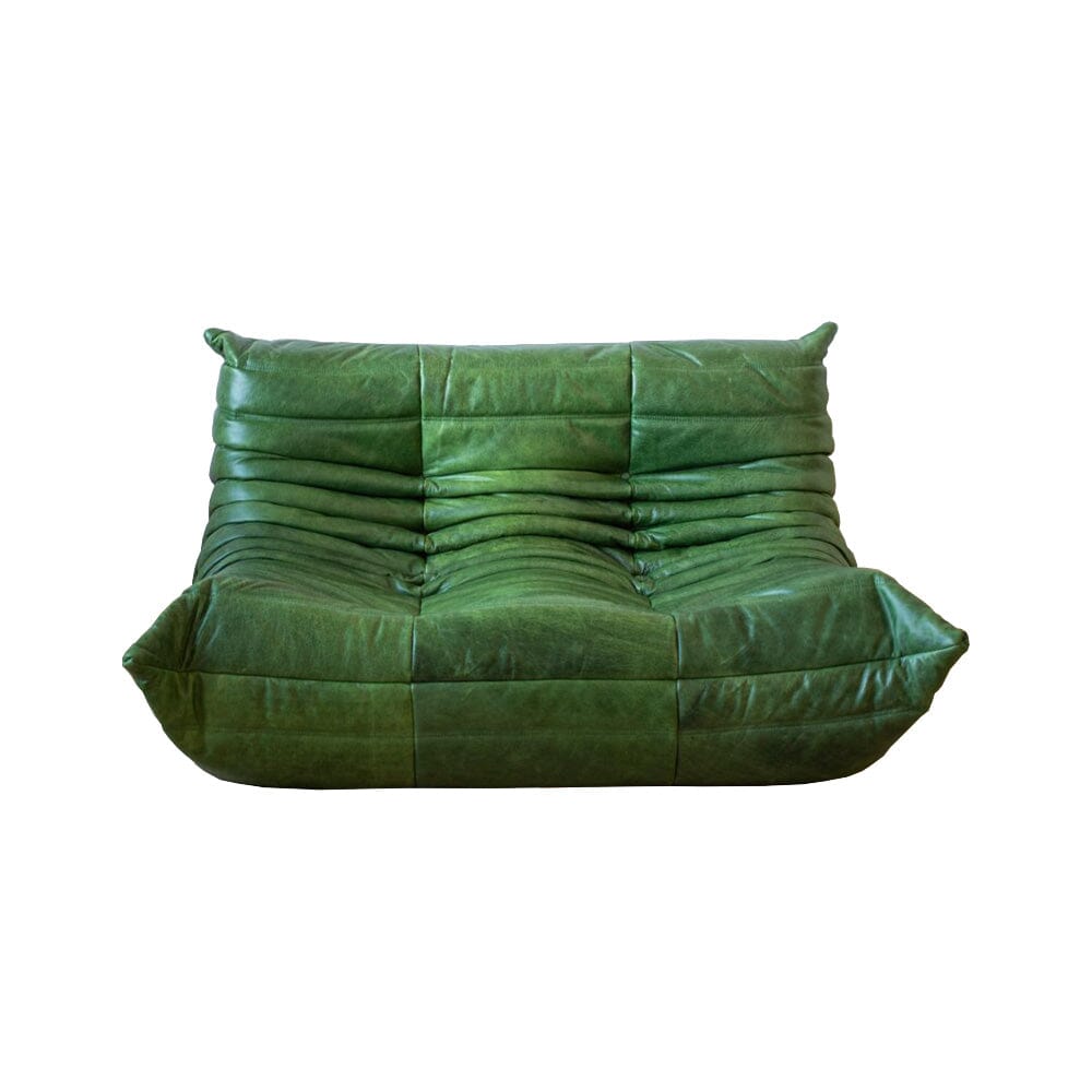 Green Leather Togo Living Room by Michel Ducaroy