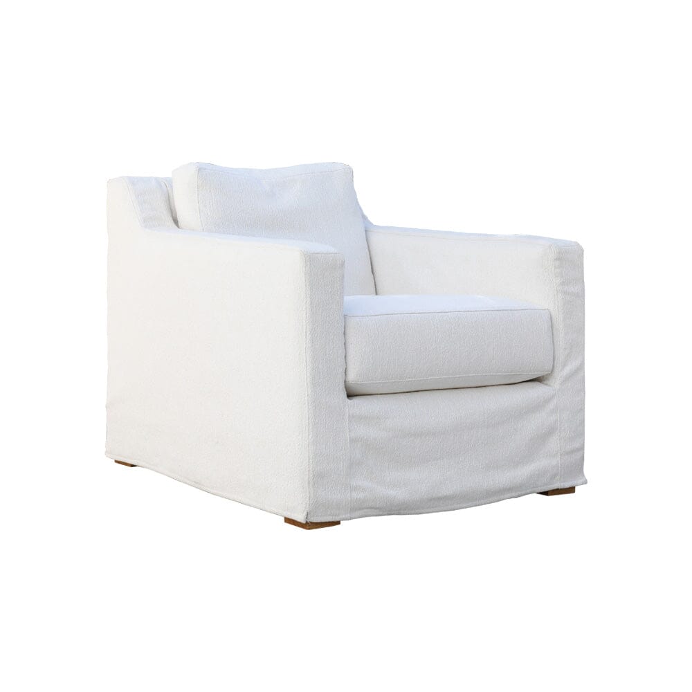 Slip Cover Club Chair - White Boucle