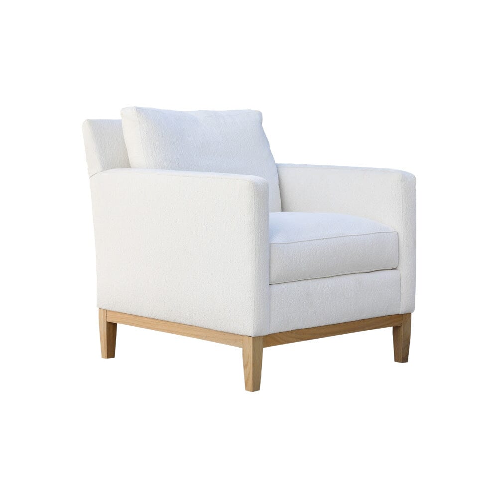 Upholstered Club Chair - White Boucle