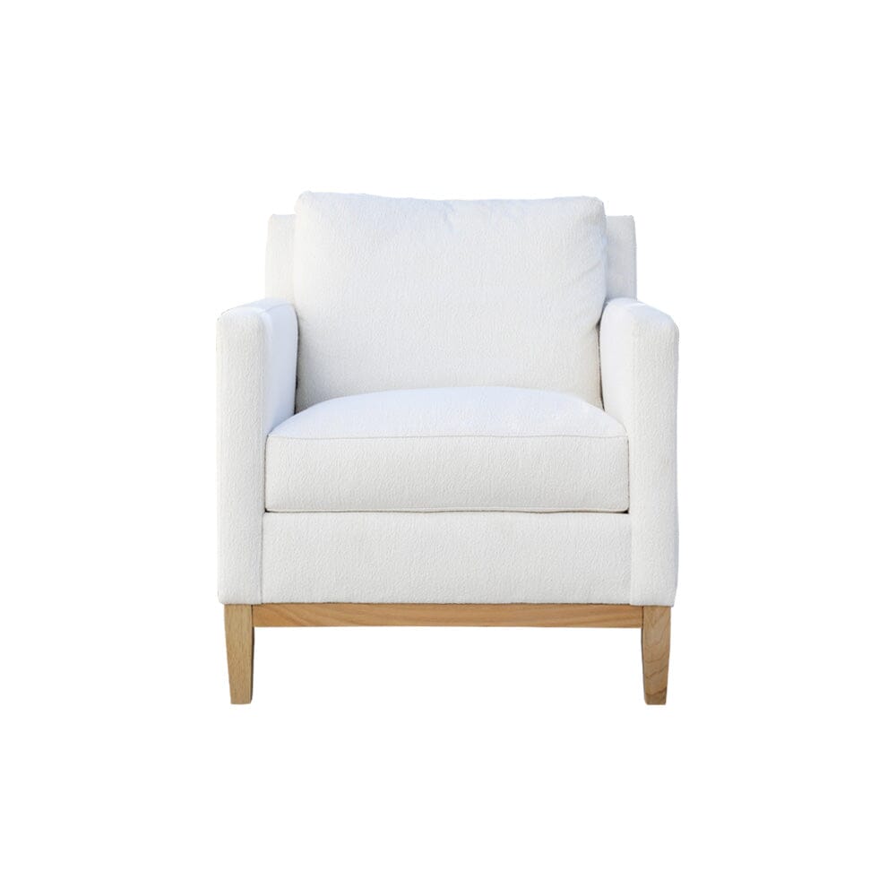 Upholstered Club Chair - White Boucle